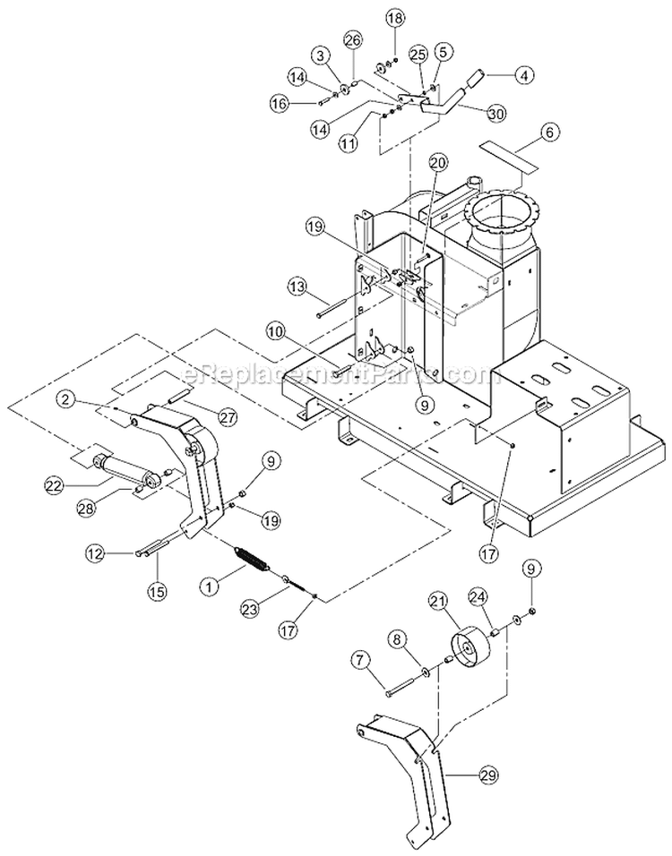 Idler Diagram and Parts List for DL12720 B00001 Bear Cat Chipper Shredder